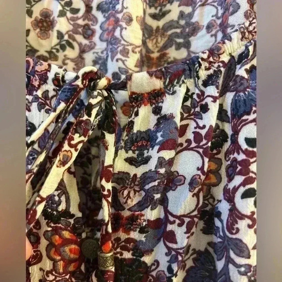 American Eagle Women's Paisley Long Sleeves Boho Romper Jumpsuit Size XS - Picture 3 of 8